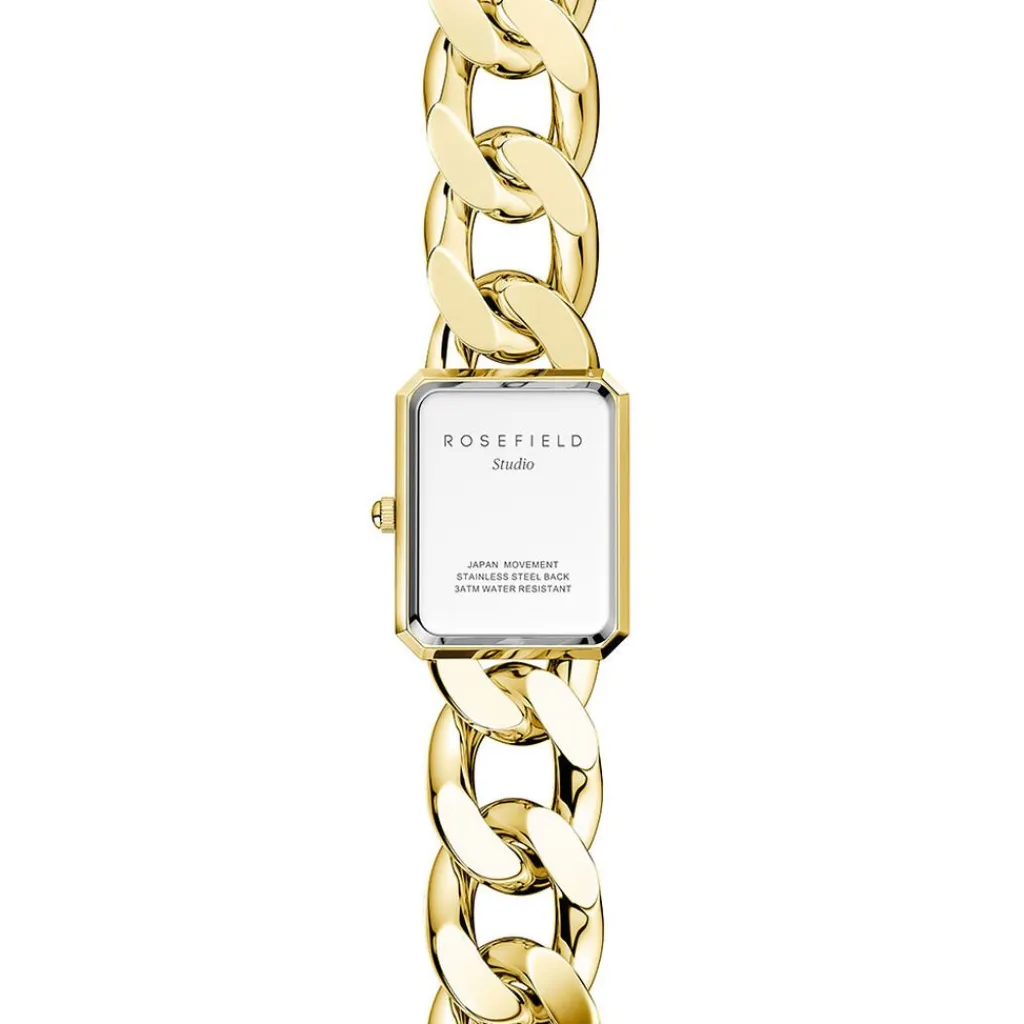 ROSEFIELD Montre Studio 18 Blanc cadran doré fond blanc bracelet acier doré Best