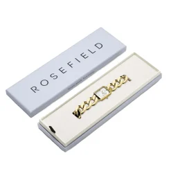 ROSEFIELD Montre Studio 18 Blanc cadran doré fond blanc bracelet acier doré Best