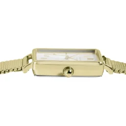 ROSEFIELD Montre The Boxy Blanc cadran doré fond blanc bracelet acier doré Clearance