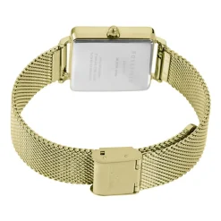 ROSEFIELD Montre The Boxy Blanc cadran doré fond blanc bracelet acier doré Clearance