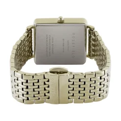 ROSEFIELD Montre The Boxy Noir cadran doré fond noir bracelet acier doré Clearance