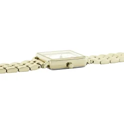 ROSEFIELD Montre The Mini Boxy Blanc cadran doré fond blanc bracelet acier doré Sale