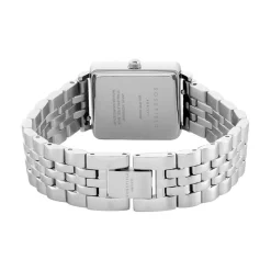ROSEFIELD Montre The Mini Boxy Blanc cadran argenté fond blanc bracelet acier argenté Online
