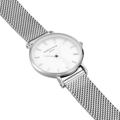 ROSEFIELD Montre The Small Edit Blanc cadran argenté fond blanc bracelet acier argenté Discount