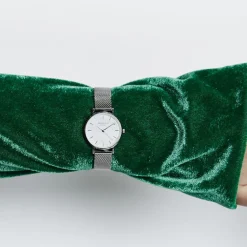 ROSEFIELD Montre The Small Edit Blanc cadran argenté fond blanc bracelet acier argenté Discount