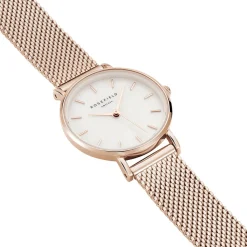 ROSEFIELD Montre The Small Edit Blanc cadran doré fond blanc bracelet acier doré Best