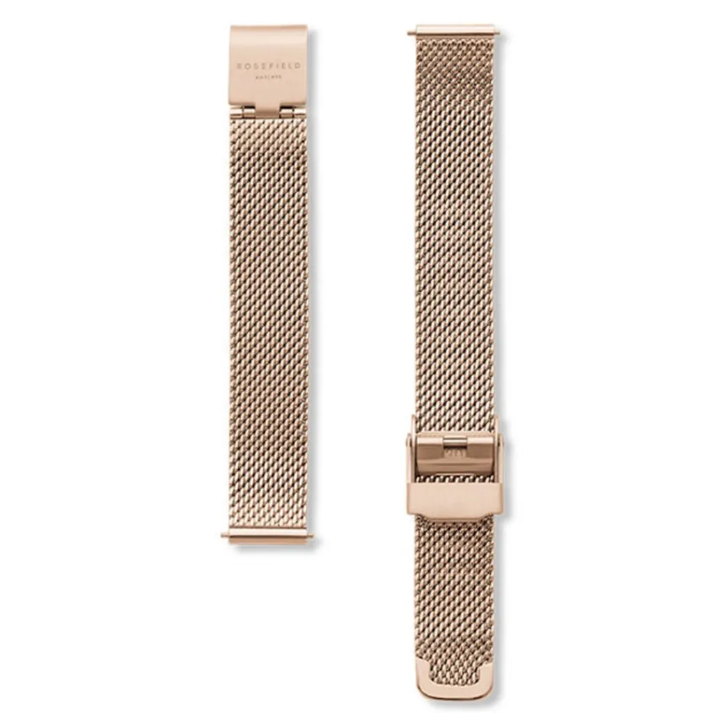 ROSEFIELD Montre The Small Edit Blanc cadran doré fond blanc bracelet acier doré Best