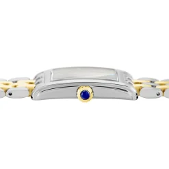 SEIKO Montre Classique Blanc cadran argenté fond blanc bracelet acier bicolore Best