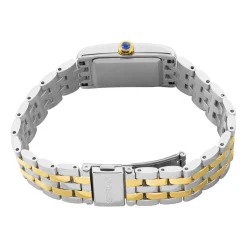 SEIKO Montre Classique Blanc cadran argenté fond blanc bracelet acier bicolore Best