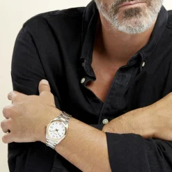 SEIKO Montre Classique Blanc cadran bicolore fond blanc bracelet acier bicolore Online