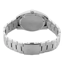 SEIKO Montre Classique Homme Bleu cadran argenté fond bleu bracelet acier argenté New