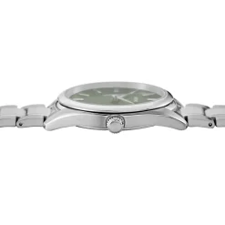 SEIKO Montre Classique Kaki cadran argenté fond kaki bracelet acier argenté Sale