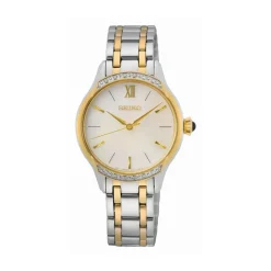SEIKO Montre Classique Nacre cadran bicolore fond nacre bracelet acier bicolore