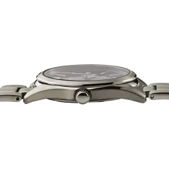 SEIKO Montre Classique Titane Noir cadran gris fond noir bracelet titane gris