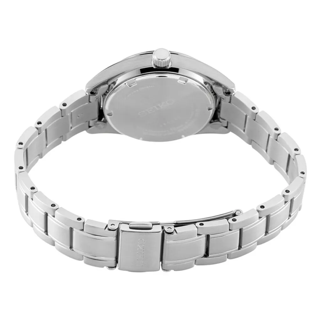 SEIKO Montre Classique Turquoise cadran argenté fond turquoise bracelet acier argenté Discount