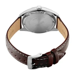 SEIKO Montre Classique Vert Foncé cadran argenté fond vert bracelet cuir marron