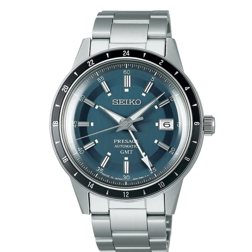 SEIKO Montre Presage Bleu London cadran argenté fond bleu london bracelet acier argenté Online