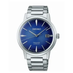 SEIKO Montre Presage Bleu cadran argenté fond bleu bracelet acier argenté Online