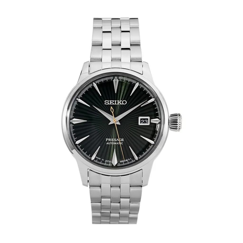 SEIKO Montre Presage Cocktail Vert cadran argenté fond vert bracelet acier argenté Online