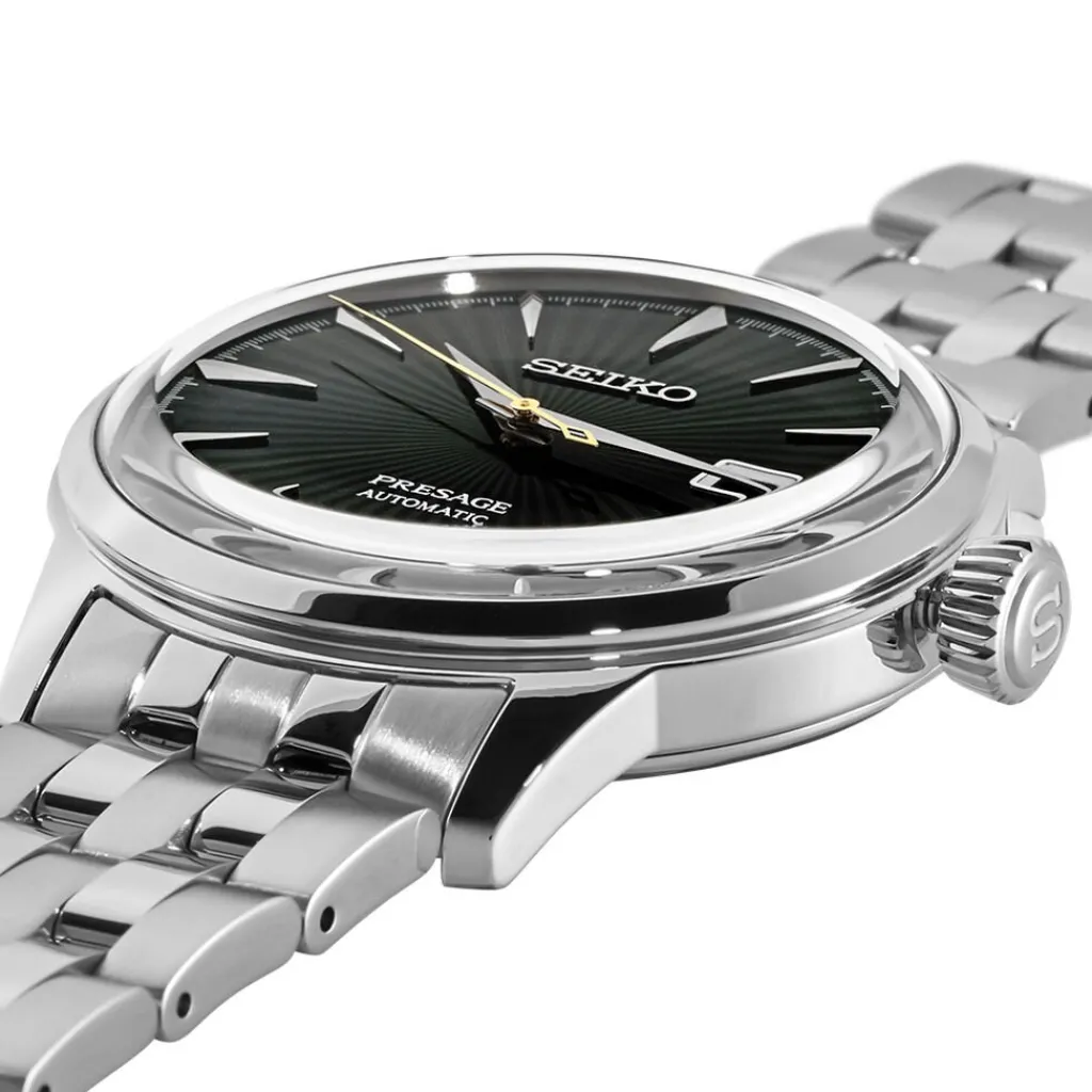 SEIKO Montre Presage Cocktail Vert cadran argenté fond vert bracelet acier argenté Online