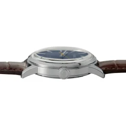 SEIKO Montre Presage Cocktail Bleu cadran argenté fond bleu bracelet cuir marron Online