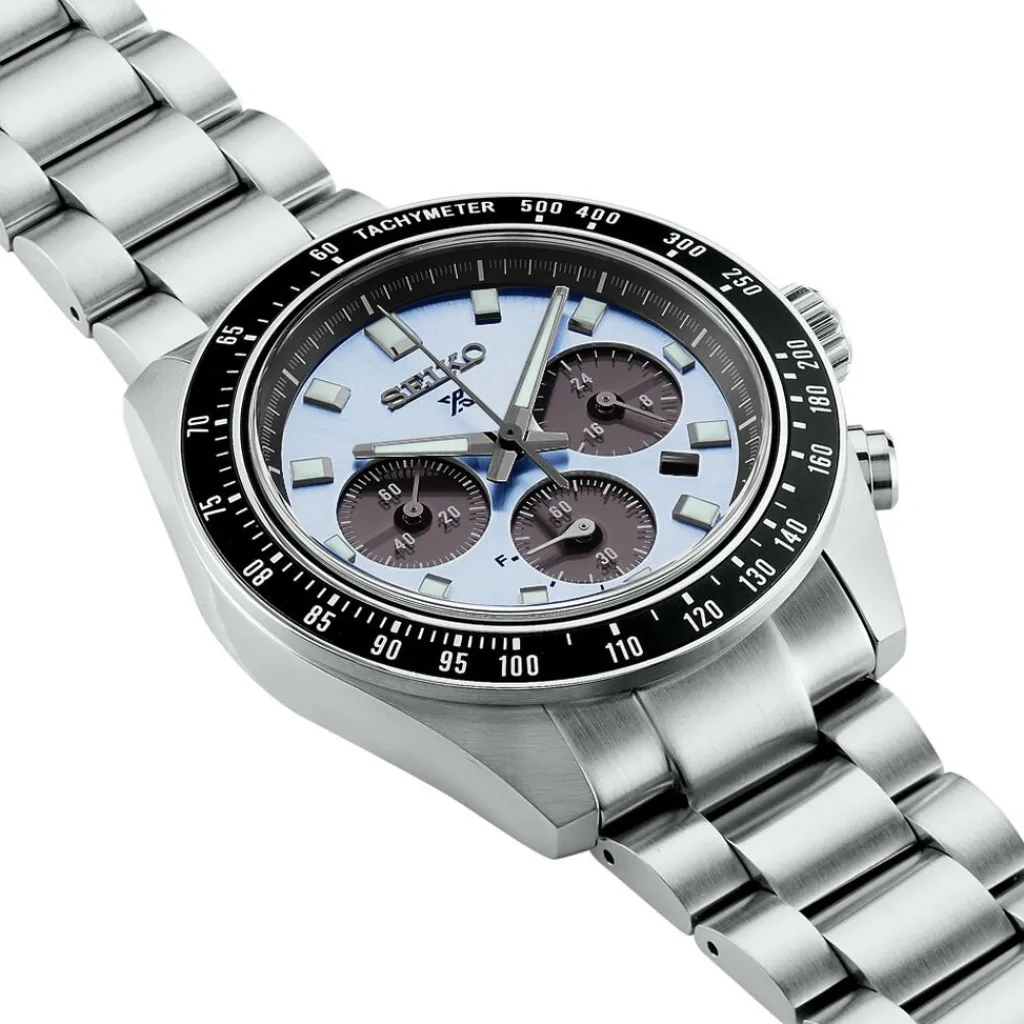 SEIKO Montre Prospex Bleu cadran argenté fond bleu bracelet acier argenté Hot