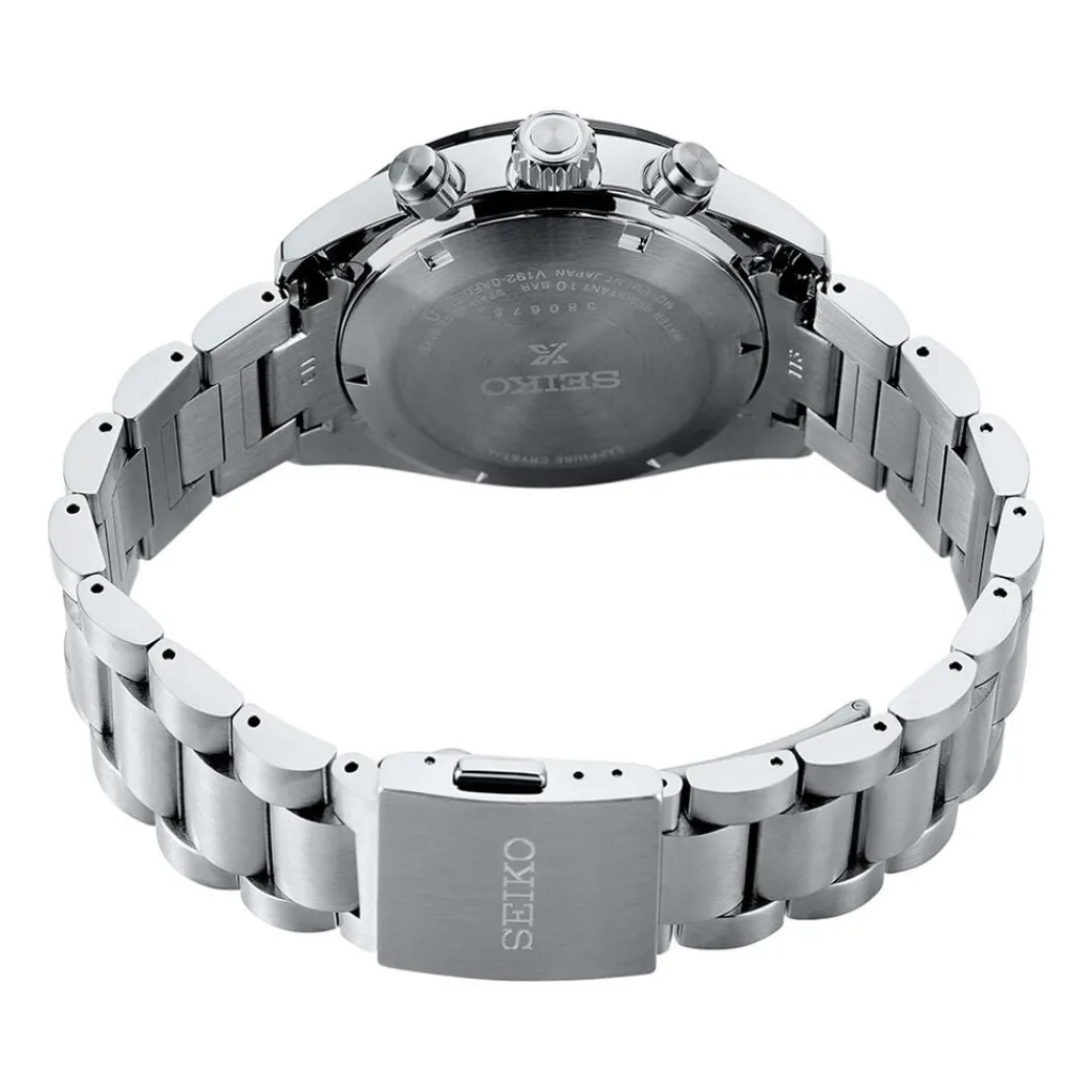 SEIKO Montre Prospex Vert cadran argenté fond vert bracelet acier argenté Discount