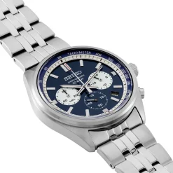 SEIKO Montre Sport Bicolore cadran argenté fond bicolore bracelet acier argenté Discount