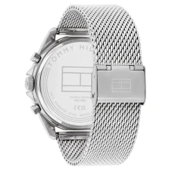 TOMMY HILFIGER Montre Baker Gris cadran argenté fond gris bracelet acier argenté New