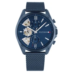 TOMMY HILFIGER Montre Baker Bleu cadran bleu fond bleu bracelet acier bleu