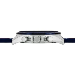 TOMMY HILFIGER Montre Clark Bleu cadran argenté fond bleu bracelet silicone bleu Sale