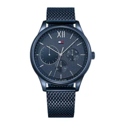 TOMMY HILFIGER Montre Damon Bleu cadran bleu fond bleu bracelet acier bleu Sale