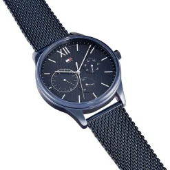 TOMMY HILFIGER Montre Damon Bleu cadran bleu fond bleu bracelet acier bleu Sale