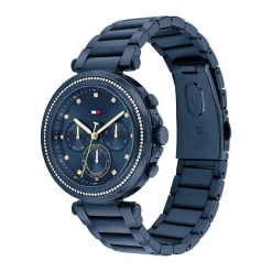 TOMMY HILFIGER Montre Emily Bleu cadran bleu fond bleu bracelet acier bleu Discount