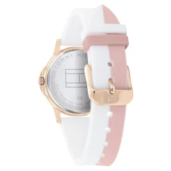 TOMMY HILFIGER Montre Girls Argenté cadran doré fond argenté bracelet silicone bicolore Outlet