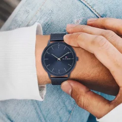 TOMMY HILFIGER Montre Hendrix Bleu cadran bleu fond bleu bracelet acier bleu Outlet