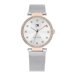 TOMMY HILFIGER Montre Lynn Argenté cadran doré rose fond argenté bracelet acier argenté New