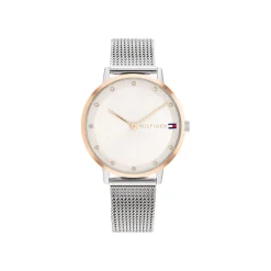 TOMMY HILFIGER Montre Pippa Rose cadran rose fond rose bracelet acier argenté