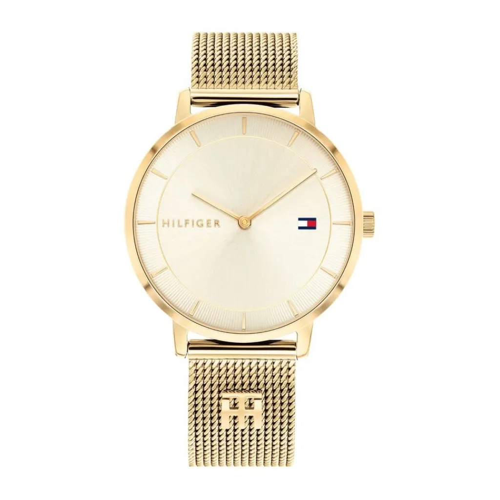TOMMY HILFIGER Montre Tea Champagne cadran doré fond champagne bracelet acier doré Clearance