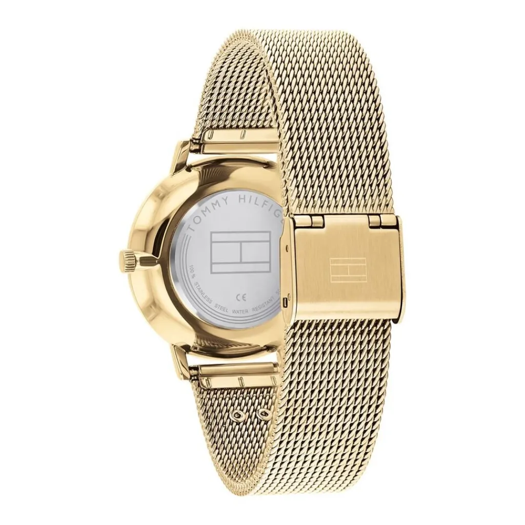 TOMMY HILFIGER Montre Tea Champagne cadran doré fond champagne bracelet acier doré Clearance