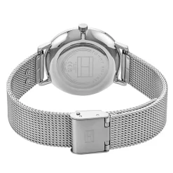 TOMMY HILFIGER Montre Tea Blanc cadran argenté fond blanc bracelet acier argenté Hot
