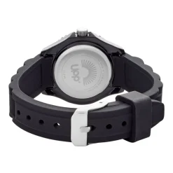 UPP Montre Aria Blanc cadran noir fond blanc bracelet silicone noire New