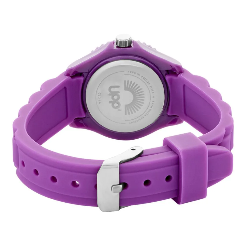 UPP Montre Aria Violet cadran violet fond violet bracelet silicone violet Hot
