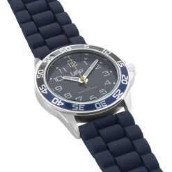 UPP Montre Axel Bleu cadran argenté fond bleu bracelet silicone bleu Outlet