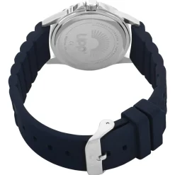 UPP Montre Axel Bleu cadran argenté fond bleu bracelet silicone bleu Outlet