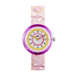 UPP Montre Beatty Multicolore cadran violet fond multicolore bracelet plastique rose Discount
