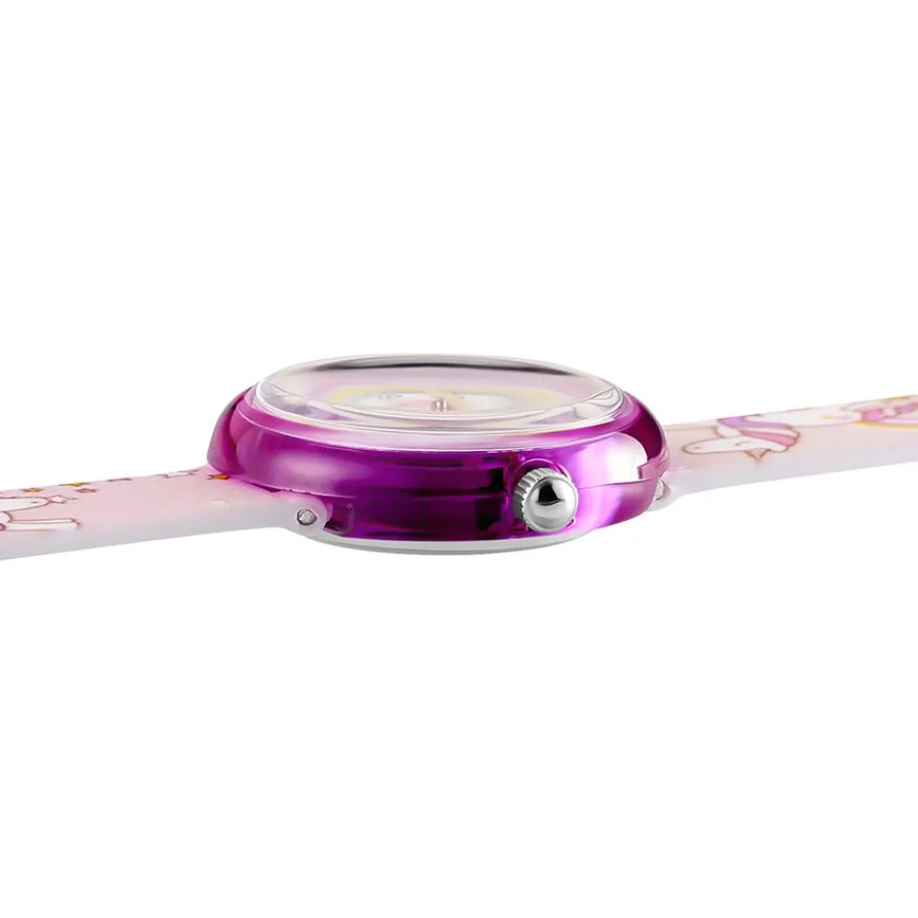 UPP Montre Beatty Multicolore cadran violet fond multicolore bracelet plastique rose Discount