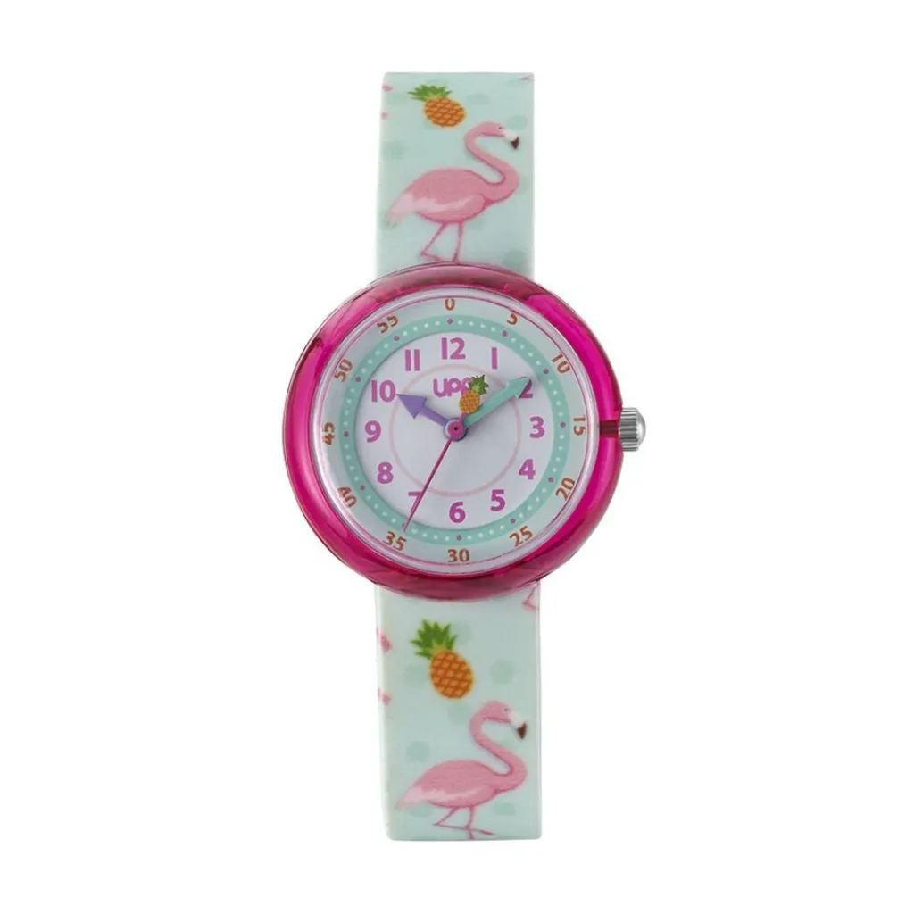 UPP Montre Beatty Multicolore cadran rose fond multicolore bracelet plastique vert Outlet