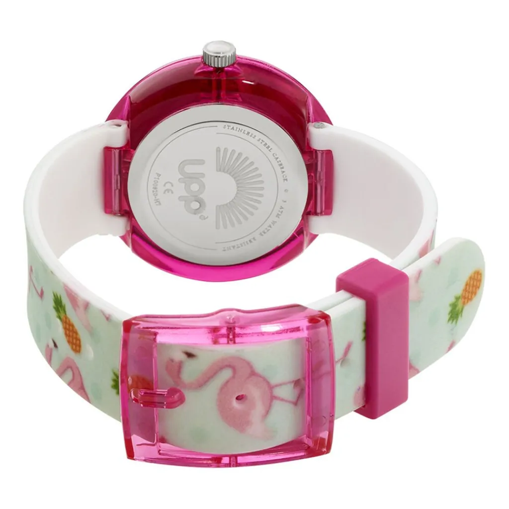 UPP Montre Beatty Multicolore cadran rose fond multicolore bracelet plastique vert Outlet