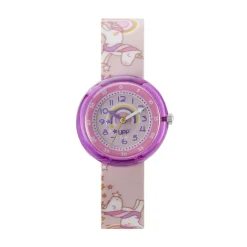 UPP Montre Beatty Rose cadran violet fond rose bracelet plastique rose Hot